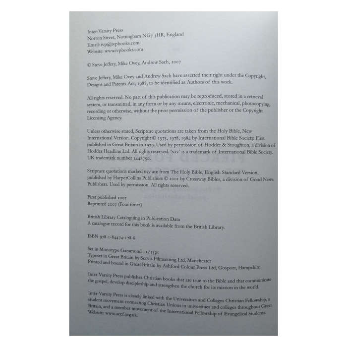 Pierced For Our Transgressions by Steve Jeffery, Mike Ovey and Andrew Sach 2007 Softcover