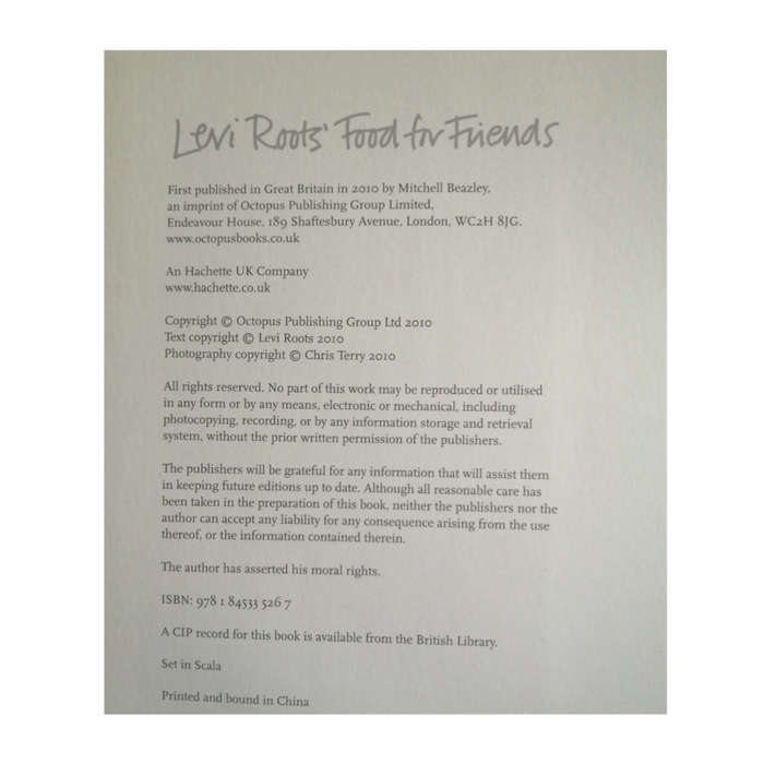 Food For Friends by Levi Roots 2010 Hardcover w/Dustjacket