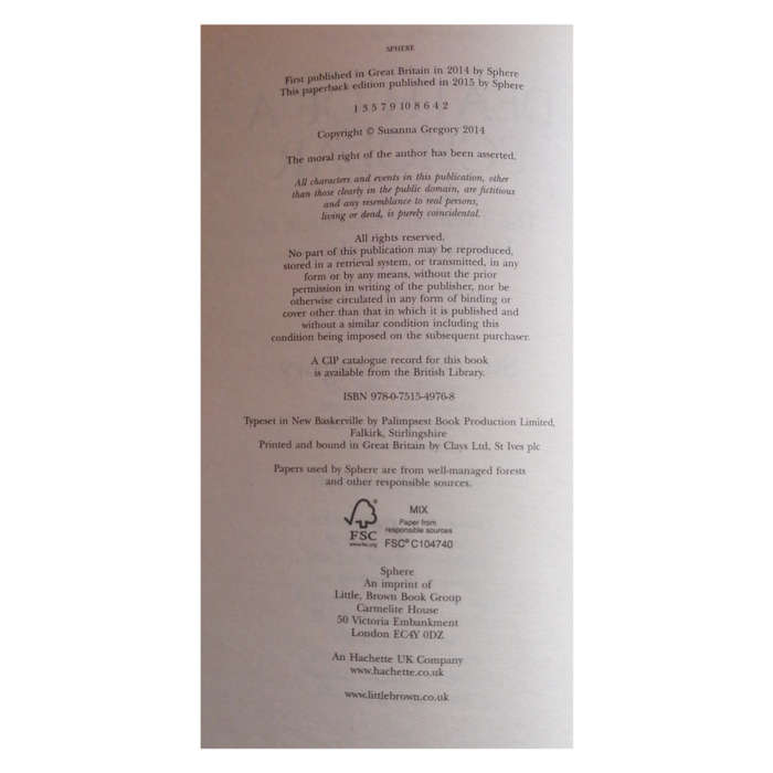 Death Of A Scholar by Susanna Gregory 2015 Softcover