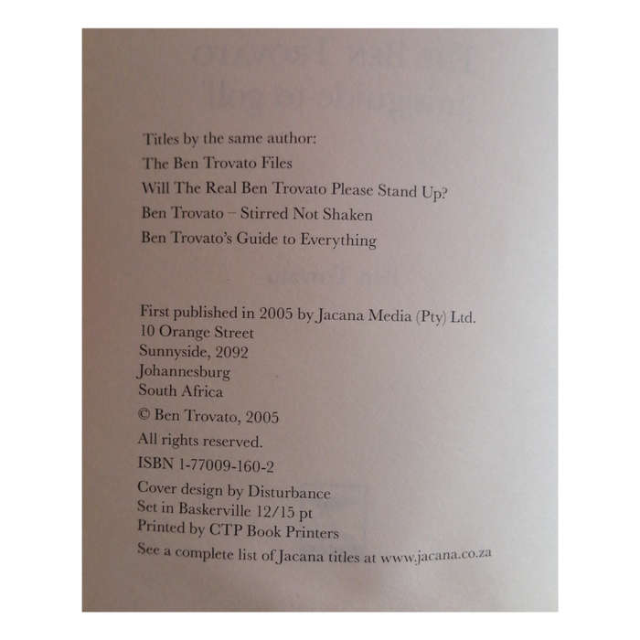 The Ben Trovato (Mis)guide To Golf by Ben Trovato 2005 Softcover