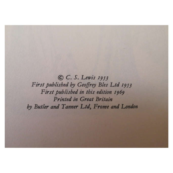 The Silver Chair by C.S. Lewis 1969 Hardcover w/o Dustjacket