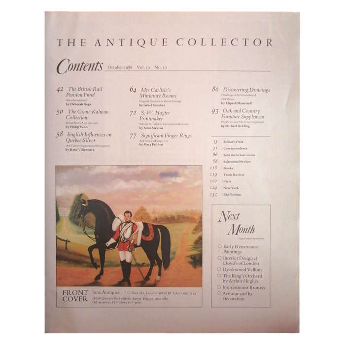 The Antique Collector Volume 59 Number 10 October 1988 Softcover