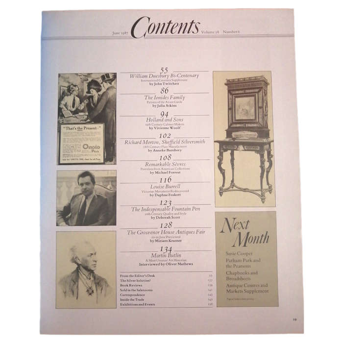 The Antique Collector Volume 58 Number 6 June 1987 Softcover