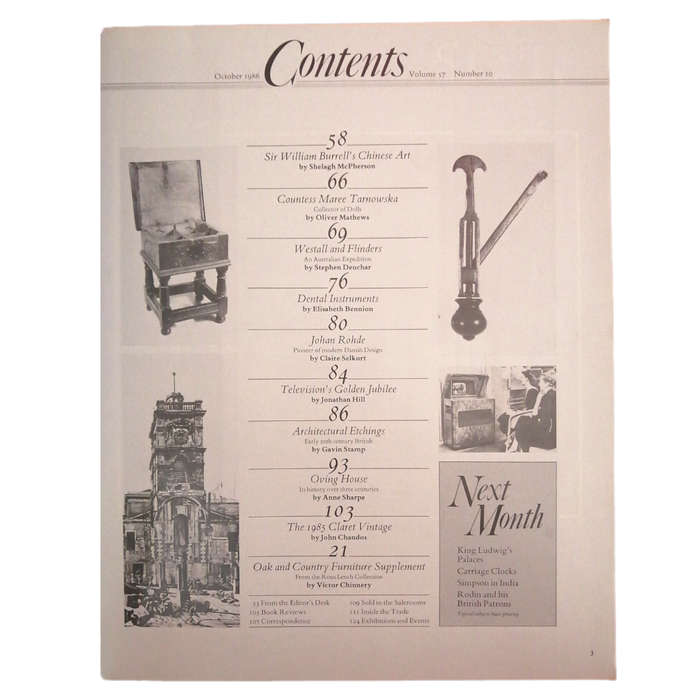 The Antique Collector Volume 57 Number 10 October 1986 Softcover