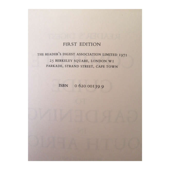 Reader`s Digest Complete Guide To Gardening In South Africa Volume 1 and Volume 2 Set First Edition