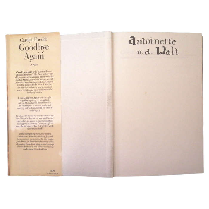Goodbye Again by Carolyn Fireside 1985 Hardcover w/Dustjacket
