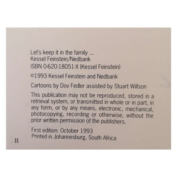 Let`s Keep It In The Family by Dov Fedler First Edition 1993 Softcover