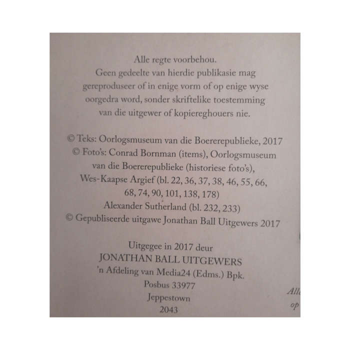 2017 Die Anglo-Boereoorlog in 100 - Objekte - Oorlogsmuseum van die Boererepublieke Hardcover w/o Du