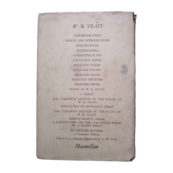 1969 Collected Poems Of W. B. Yeats Hardcover w/ Dustjacket