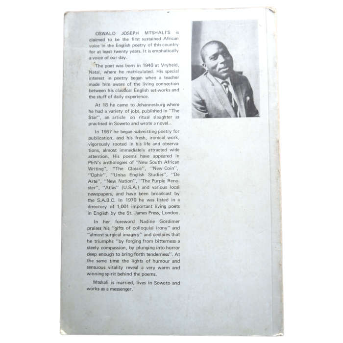 Sounds Of A Cowhide Drum- Poems by Oswald Joseph Mtshali 1971 Softcover