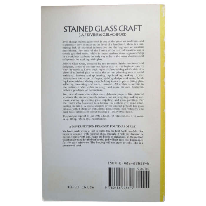 Stained Glass Craft by J. A. F. Divine and G. Blachford 1972 Softcover