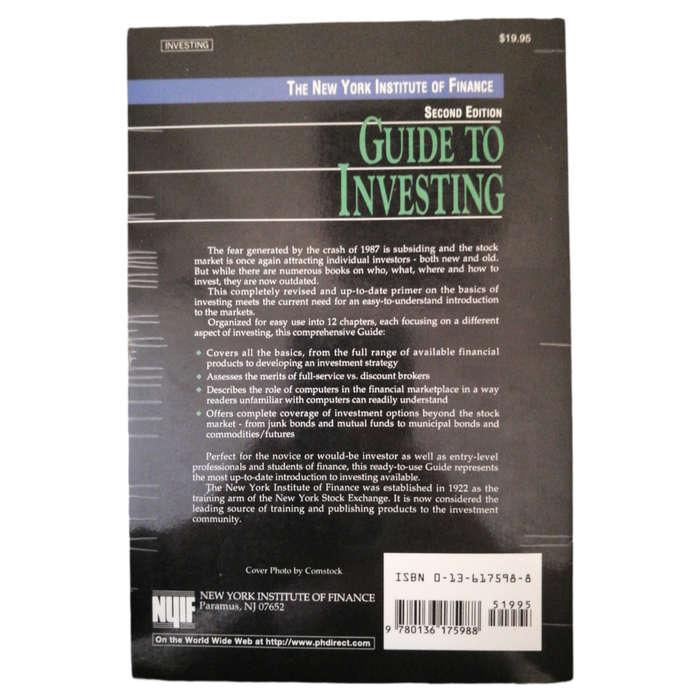 Guide To Investing by The new York Institute Of Finance 1992 Softcover