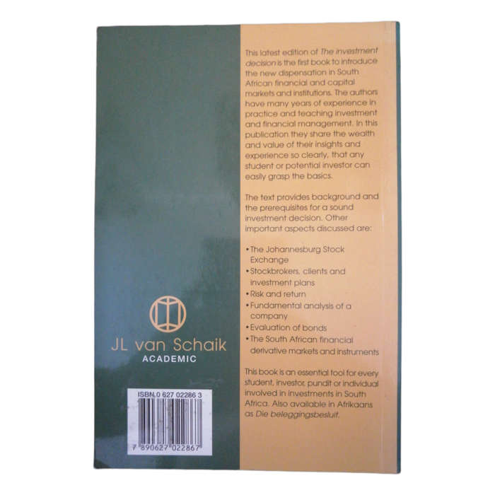 The Investment Decision by P. G. Du Plessis 1997 Softcover