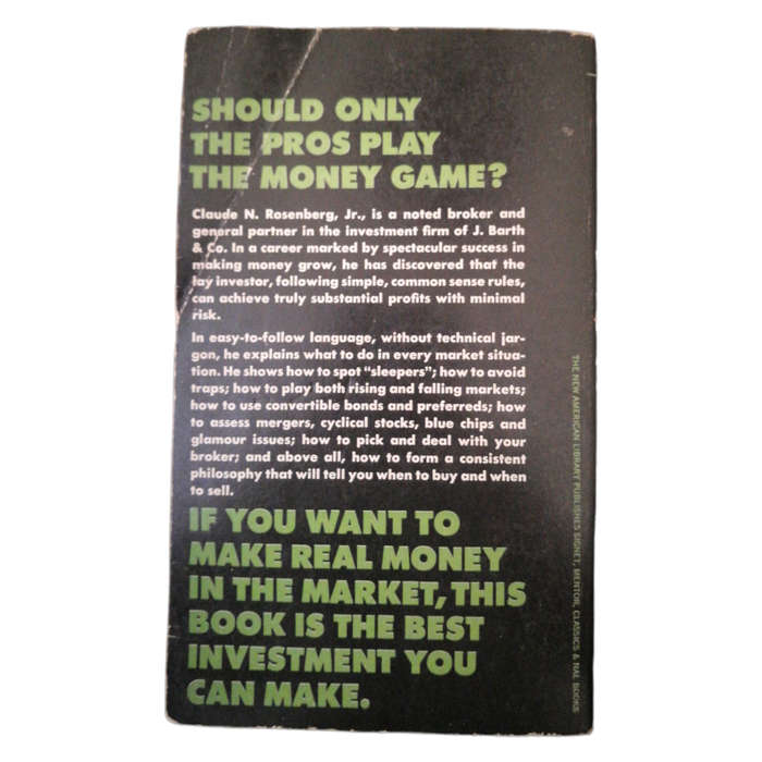 The Common Sense Way To Stock Market Profits by Claude N. Rosenberg 1968 Softcover