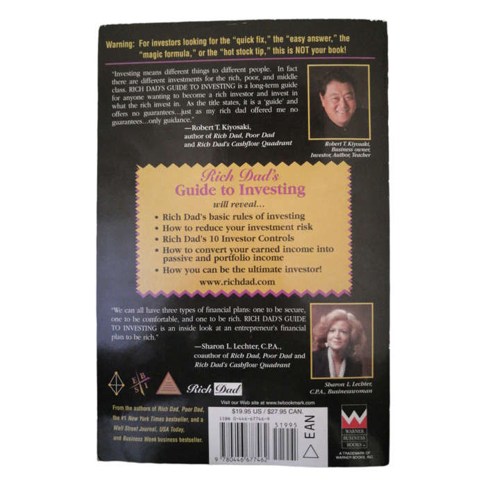 Rich Dad`s Guide To Investing by Robert T. Kiyosaki 2000 Softcover