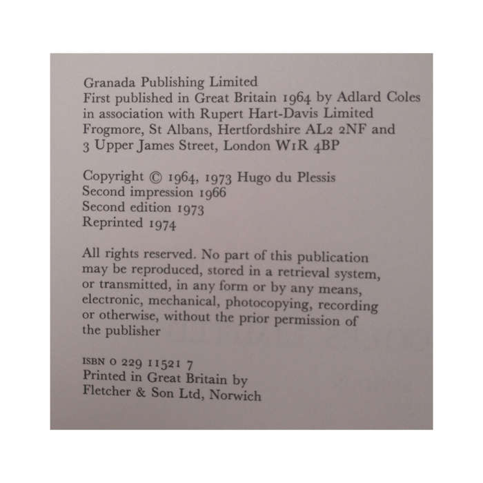 1974 Fibreglass Boats by Hugo Du Plessis Hardcover w/Dustjacket