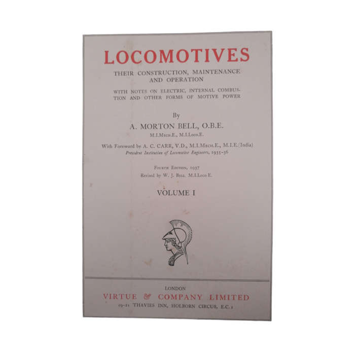 1937 Locomotives Volume 1 by A. Morton Bell Hardcover w/Dustjacket