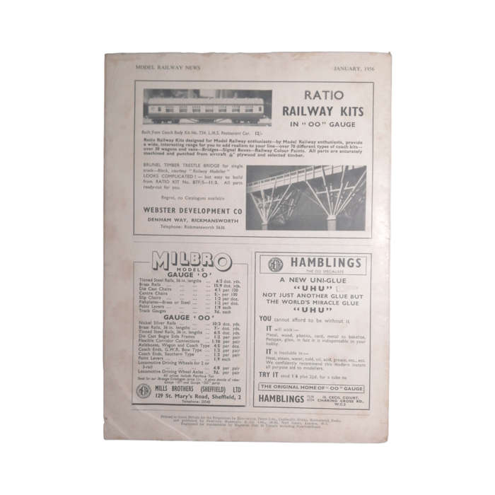 1956 Model Railway News Magazine January 1956 Softcover