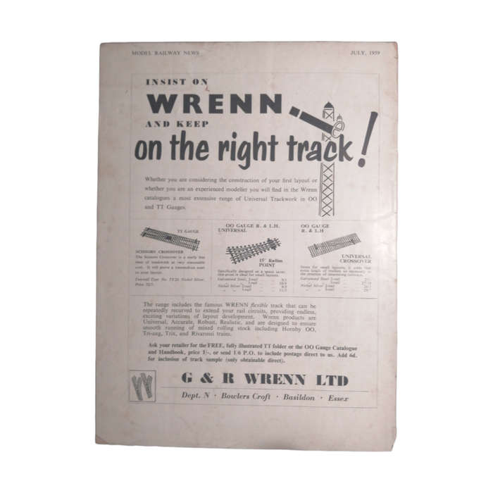 1959 Model Railway News Magazine July 1959 Softcover