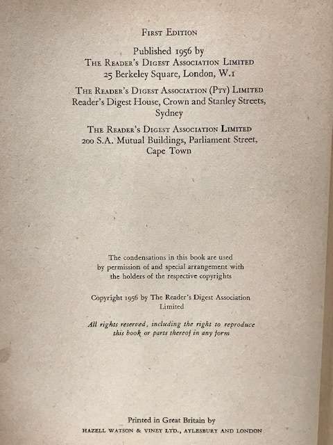Reader's Digest Condensed Books Volume IX First Edition 1956 Hardcover - My Several Worlds. My India