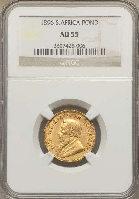 1896 ZAR Gold Pond  NGC AU55  | Key Date | Hern's Price UNC R95 000 | FUN SUNDAY |