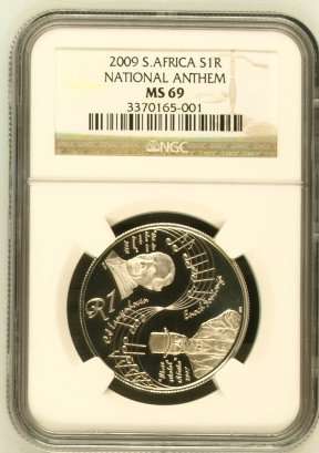 2009 Protea National Anthem R1 Silver NGC MS69 - Highest Grade @ R1 Start