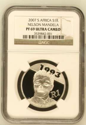2007 Nelson Mandela R1 Silver NGC PF69 Ultra Cameo ### Sought After ### Snap Auction ### R1 Start