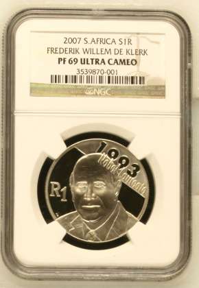 @@@ FW De Klerk 2007 R1 Silver NGC PF69 Ultra Cameo @@@ One Away From Perfect @@@ R1 Start