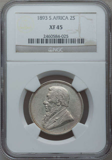 1893 ZAR 2 Shilling NGC XF45 ### Key Date ### Herns Catalogue Price R60000-00 ### R1 Start