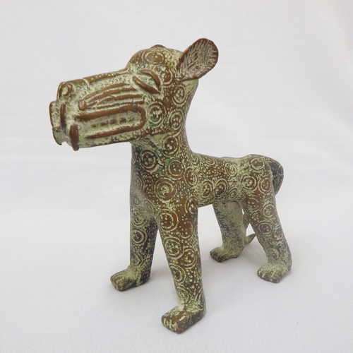 Benin Bronze Lion Dog - Vintage