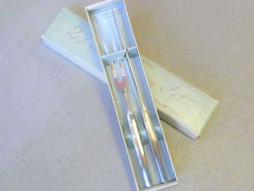Vintage 2 piece carving set -Hollow ground, hollow handle - Stainless steel