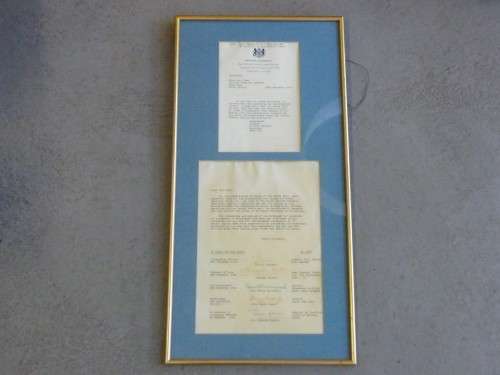 Original letter from Wing Commander MJ Graydon RAF to Miss Lucy Bean with additional letter