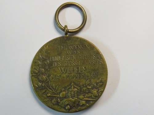 Commemorative medallion of the 100th year birth of Kaiser Wilhelm I - 1797 - 22 March 1897
