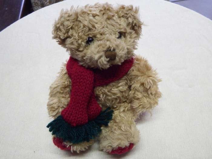 Commonwealth plush teddy bear with scarf
