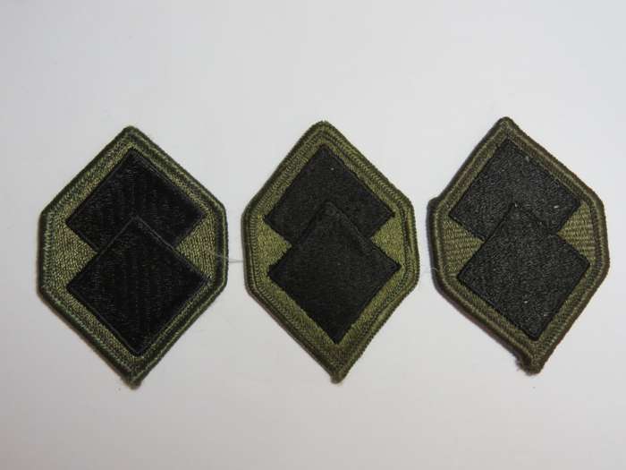 Lot of 3 different variations of US Army 96th infantry division cloth badges