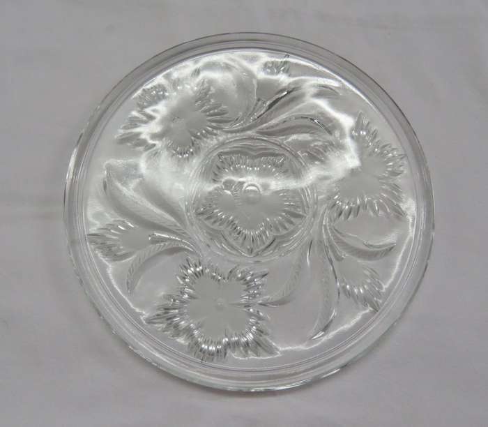 Vintage glass flower design snack platter