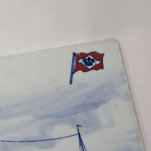K.D.M M.V Riebeeck ceramic Delft tile