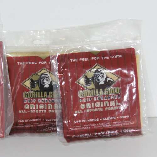 Lot of 3 packs of Gorilla Gold Grip Enhancer cloths