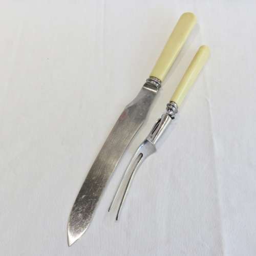 Vintage Joseph Rodgers carving knife and fork set