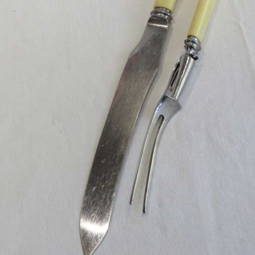 Vintage Joseph Rodgers carving knife and fork set