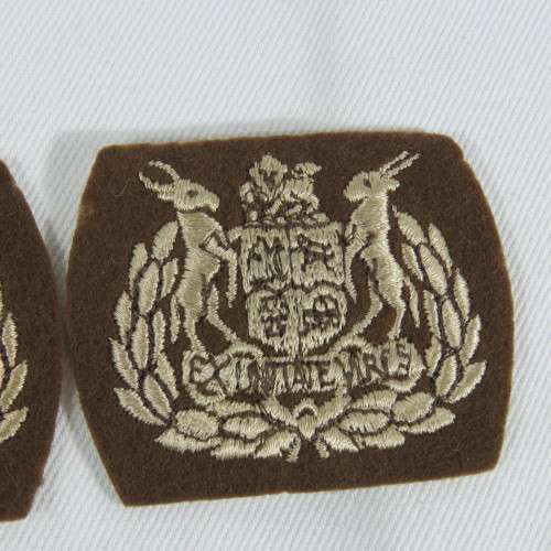 Pair of SADF warrant officer rank badges