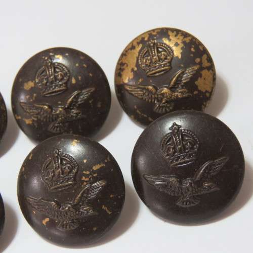 South African Air force buttons WW2 period blackened brass set of 6