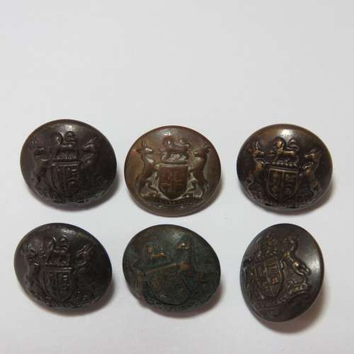 South African Defense Force Military buttons - Wartime blackened small buttons