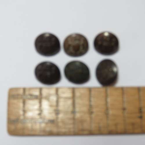 South African Defense Force Military buttons - Wartime blackened small buttons