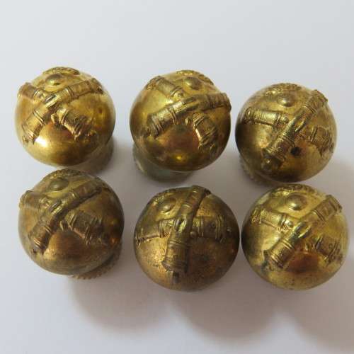 French Artillery WW1/WW2 screw in buttons - Set of 6