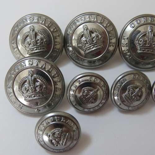 Kent Constabulary lot of 8 buttons - King`s crown