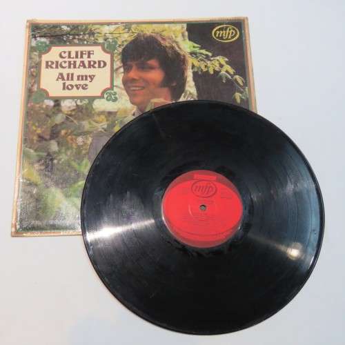 Vintage Vinyl Music Record LP 33 rpm Cliff Richard All my love - 1965 Music for pleasure