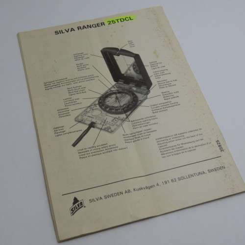 Silva sighting compass booklet manual for 25TD