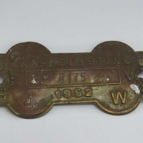 1952 Orange Free State 4W tax tag - #4175