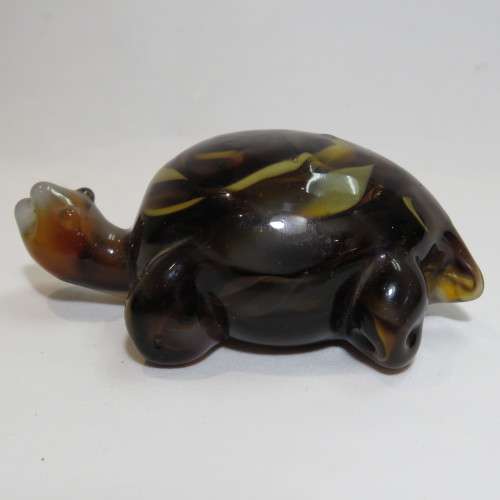 Vintage handmade glass tortoise paperweight